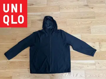 UNIQLO 블록 테크 후드티/3D 컷 블랙 3XL