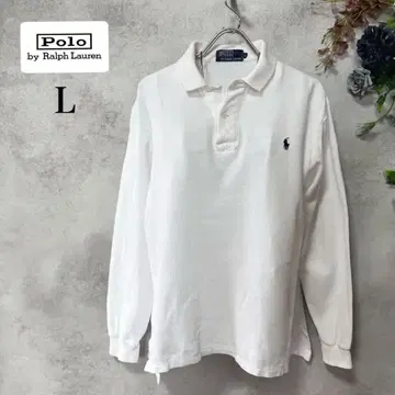 폴로 바이 랄프로렌 긴팔 피케 셔츠 화이트 셔츠 남성용 포니 자수 L