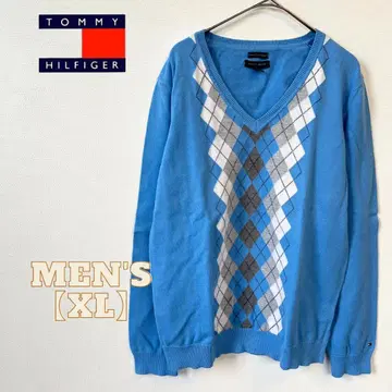 TOMMY HILFIGER 아가일 니트 스웨터 XL