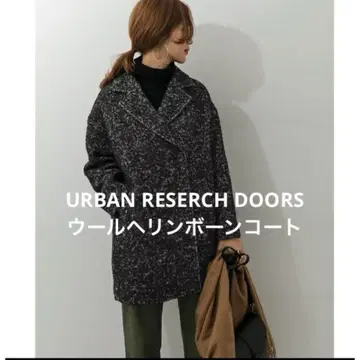 URBAN RESEARCH DOORS 울 헤링본 P 코트