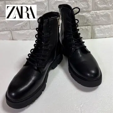 [ 새상품급 ] ZARA 자라 레이스업 사이드 지퍼 8홀 부츠 블랙