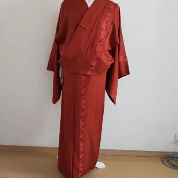 빨간색 이로무지 기모노 긴팔