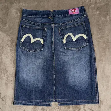 EVISU DONNA 데님 스커트 갈매기 타이트 슬릿