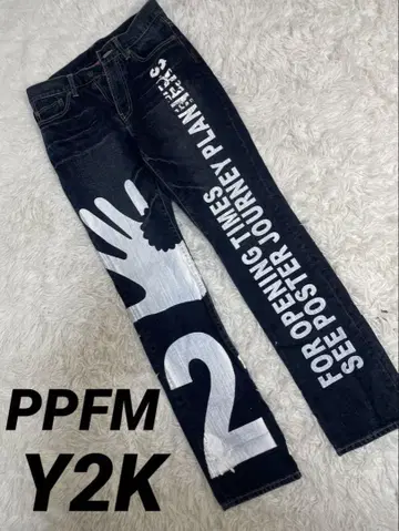 [ PPFM ] Y2K 아카이브 데님 팬츠 청바지 빅 프린트