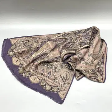 ETRO 에트로 울 실크 스톨 퍼플 계열 페이즐리 패턴