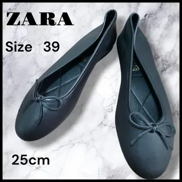 새상품급 미사용에 가까운 ZARA 리본 발레 슈즈 블랙 39 플랫