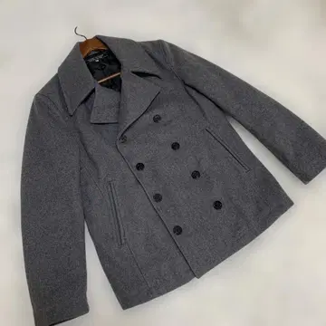CLOSET CLASSICS 멜톤 울 피 코트 M 그레이 남성용
