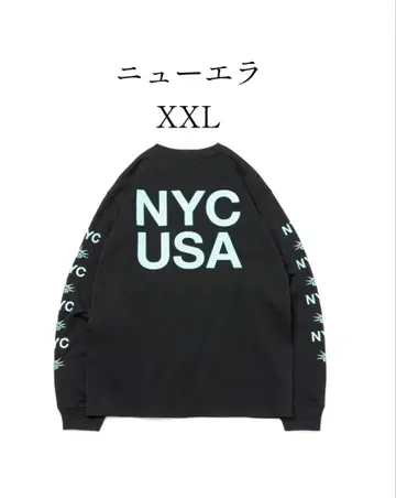 뉴에라 롱 T셔츠 newera NYC 그린 구제 의류 XXL 사이즈