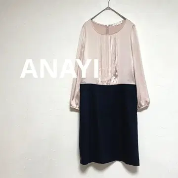 아나이 ANAYI 이소재 절개 바이컬러 원피스 여성용 M
