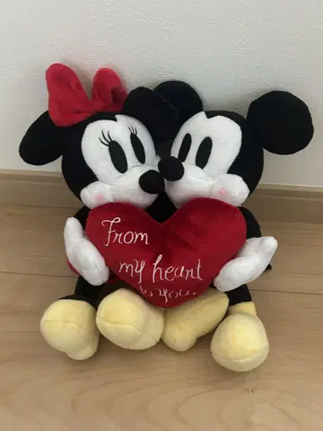 미키 미니 봉제 인형 하트 발렌타인