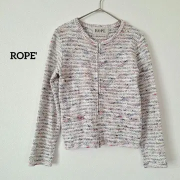 ROPE 로페 노카라 자켓 트위드 린넨 혼방 M 사이즈