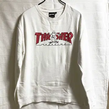 THRASHER 로고 프린트 화이트 맨투맨