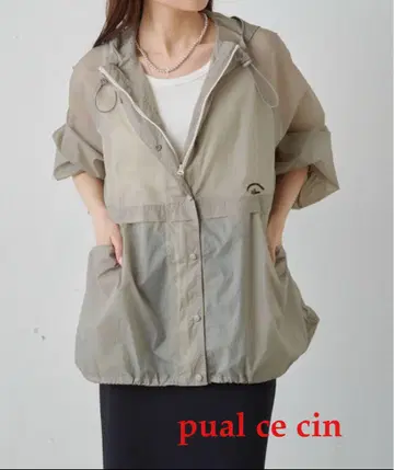 pual ce cin 비침 후드 부착 마운틴 후드티