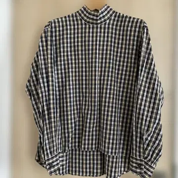 ZARA 체크 무늬 리본 포함 긴팔 셔츠