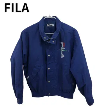 FILA 휠라 나일론 자켓 블루 계열 스탠드 카라 로고 자수
