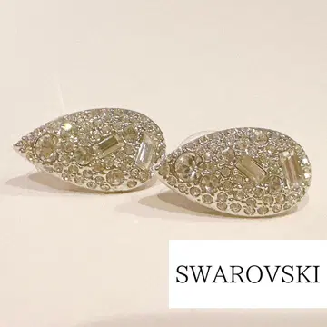 Swarovski 실버 티어드롭형 크리스탈 귀걸이