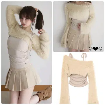 andmary Aniya fluffy knit set 베이지