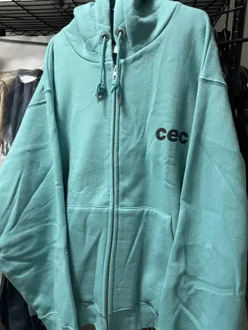 cec 민트 그린 집업 후드티