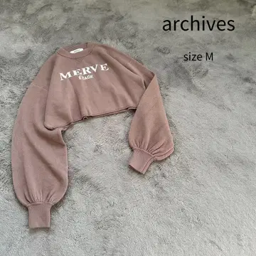 archives 아카이브 니트 숏 기장 니트 벌룬 슬리브 M