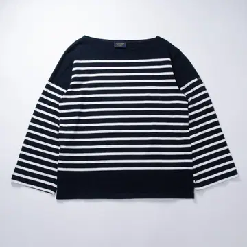 Le minor 루미노아 바스크 셔츠 오버 사이즈 보더 네이비