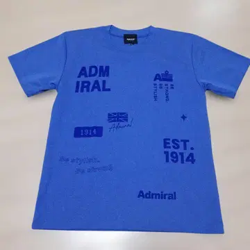 Admiral 믹스 카라 드라이 T셔츠 L 사이즈 파랑