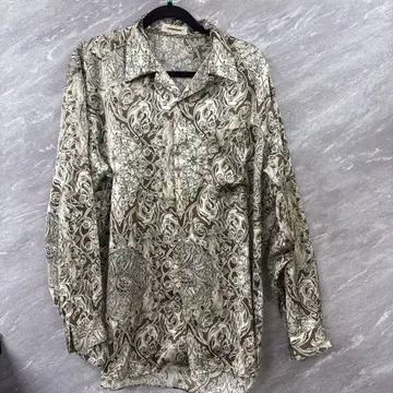 도몬 DOMON 긴팔 셔츠 브라운 패턴