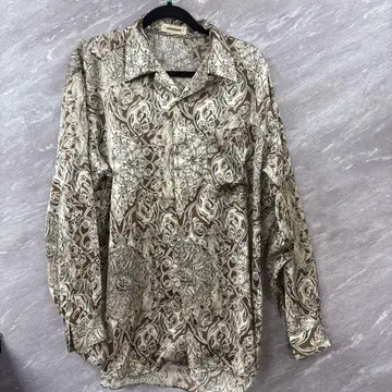 도몬 DOMON 긴팔 셔츠 브라운 패턴