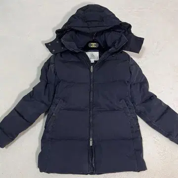 PYRENEX 2way 다운 자켓 후드 탈부착 네이비 소매 리브
