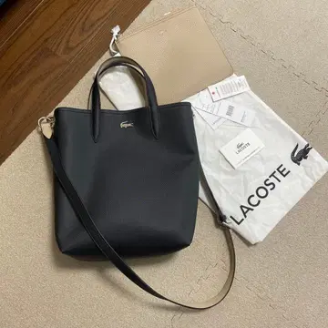 라코스테 LACOSTE ANNA 리버서블 세로형 토트 (블랙)