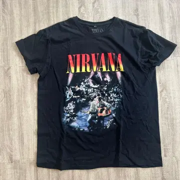 NIRVANA 그래픽 프린트 T셔츠 XL 블랙