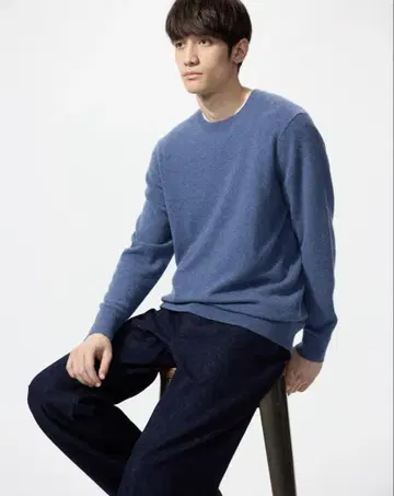 UNIQLO 100% 캐시미어 크루넥 스웨터 XXL