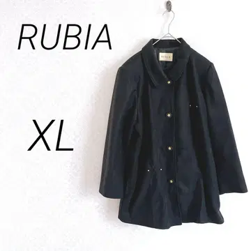 RUBIA 루비아 롱 코트 XL 블랙 비쥬 버튼 벨벳 소재