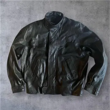 80s 90s archive 부드러운 천연 가죽 A-2 자켓 블랙 40