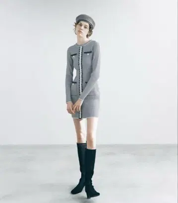 SNIDEL Sustainable 부클레 파이핑 원피스