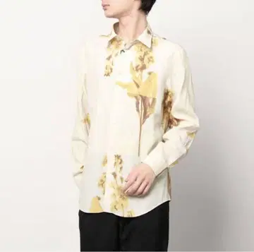 22ss Paul Smith Stem Floral 프린트 셔츠 골드 버튼