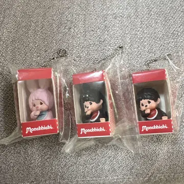 몬치치 앉은 패키지 피규어 키체인 전 3종 컴플리트