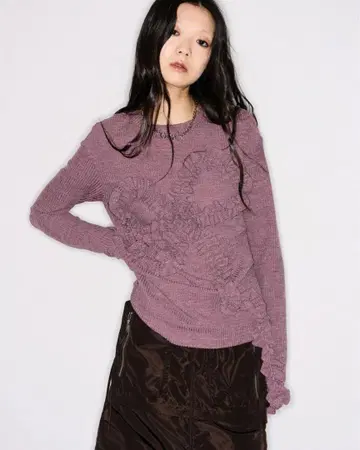 Ribbon Long-Sleeved Knit