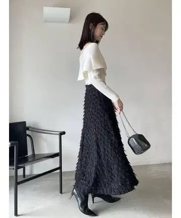 [ 새상품급 ] SNIDEL 자카드 플레어 스커트