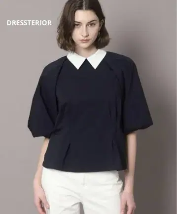 [DRESSTERIOR] 2WAY 벌룬 슬리브 숏 블라우스