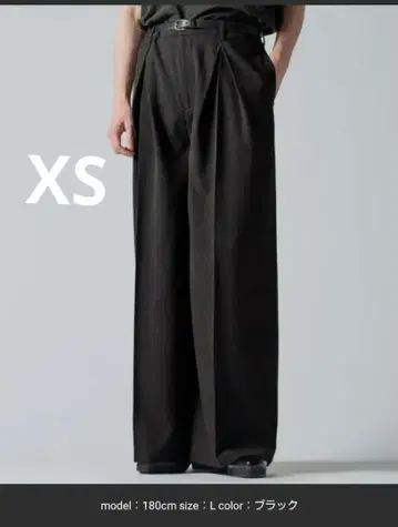 CLEL 린넨 블렌드 3D 턱 슬랙스 블랙 셋업 가능