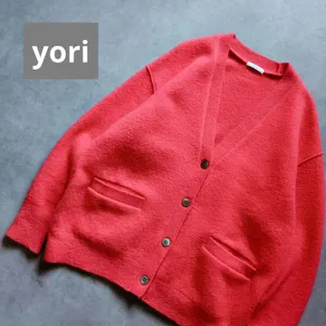yori 요리 압축 니트 융모 울 가디건