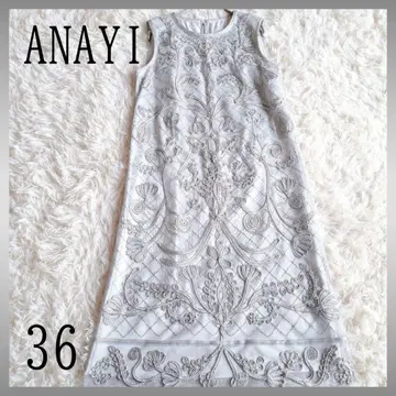 [ 컨디션 최상 ] ANAYI 아나이 테이프 자수 원피스 코드 자수