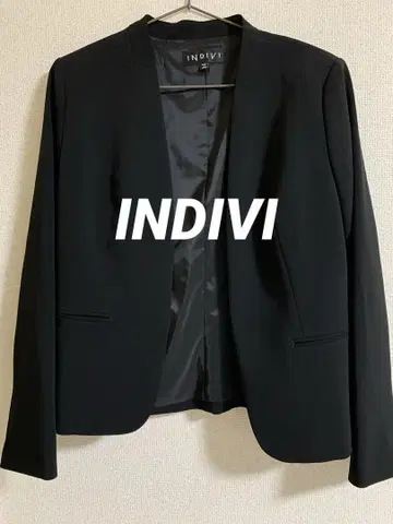 INDIVI 노카라 자켓 블랙 40L 일본제 포멀이나 비즈니스에