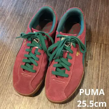 PUMA 스웨이드 스니커즈 25.5cm 레드/그린