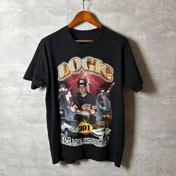 LOGIC 랩 T셔츠 301 PEACE LOVE POSITIVITY