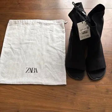 ZARA 블랙 오픈토 부츠 새상품급 수납 가방 포함 38
