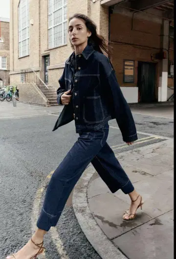 JEANS Z1975 와이드 레그 다크 블루