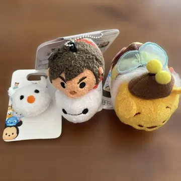 디즈니 키체인, 썸썸 미니, 플러쉬 미니 배지 3종 세트