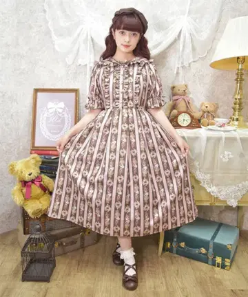 axes femme kawaii Rosy Bear 원피스