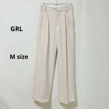 그레일 GRL 센터 프레스 스트레이트 팬츠 M 아이보리 턱 포함
